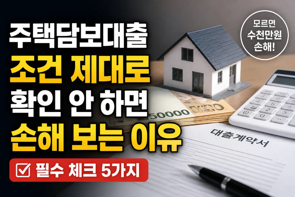 주택담보대출 조건 5가지: 손해 보는 이유와 필수 체크 2026