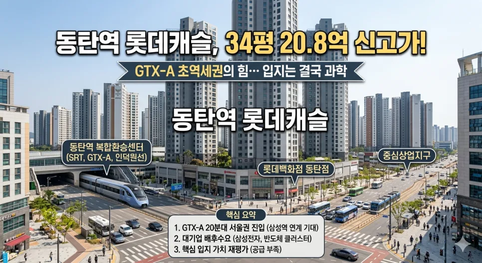 동탄역 롯데캐슬 34평 20.8억 신고가 달성 비결 2026 2