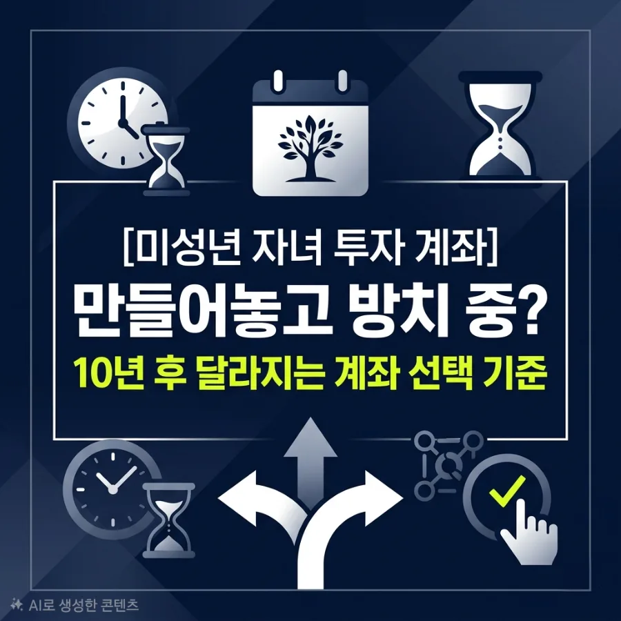미성년 자녀 계좌 선택 가이드 2026: 일반계좌 vs 연금저축 비교
