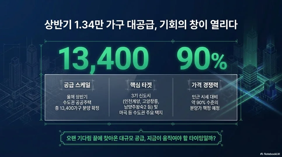 2026년 3기 신도시 공공주택 분양가, 시세 90% 조건은?