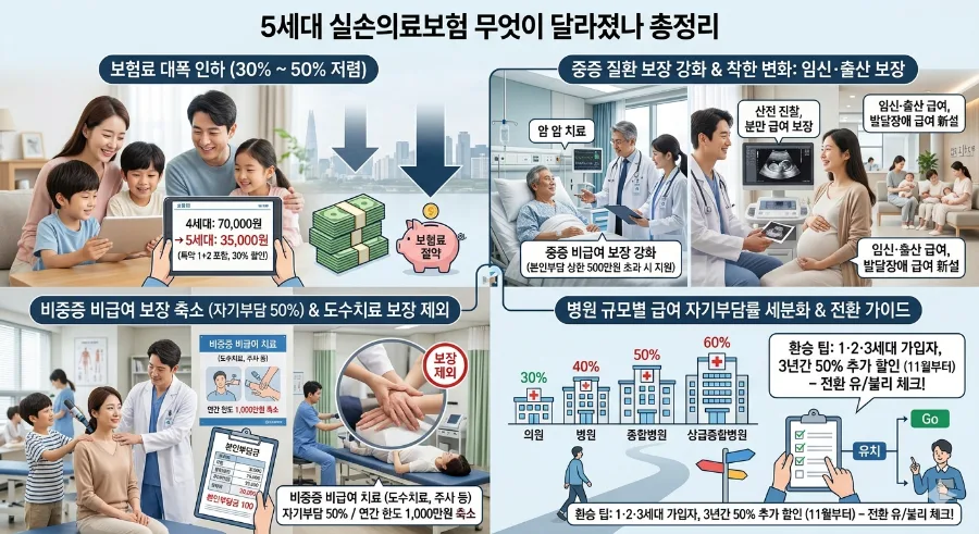 5세대 실손보험, 2026년 보험료 인하 및 보장 축소 핵심 총정리 — 비즈니스·경제 — jw4932