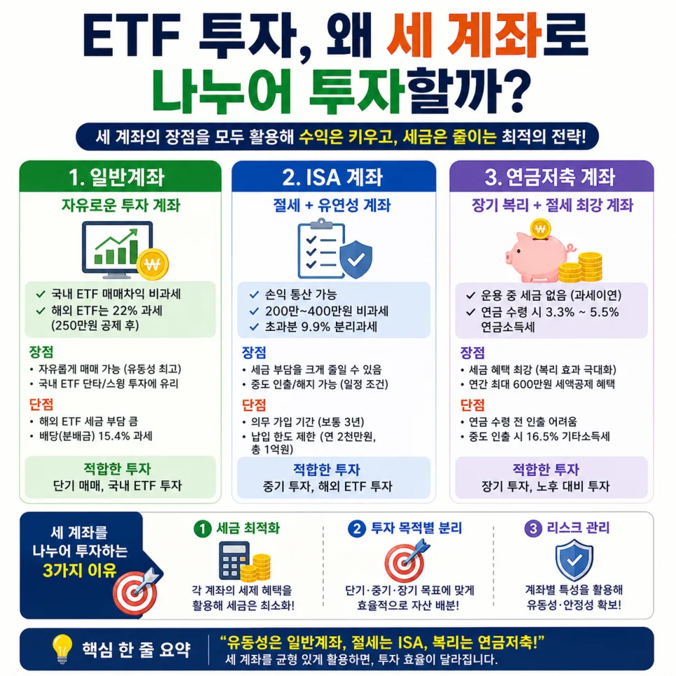2026년 ETF 투자 계좌 3가지 비교: 세금 절약법 총정리 2