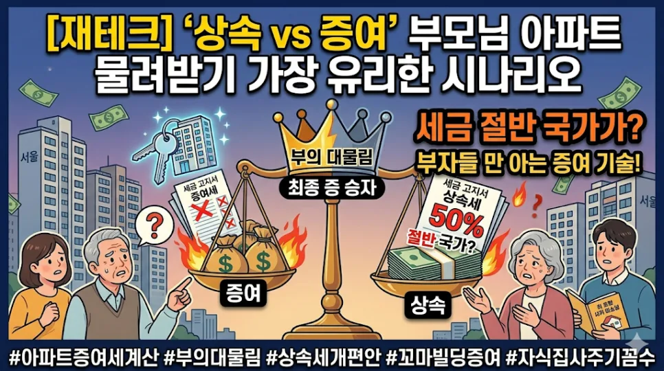 부모님 아파트 증여, 2026년 세금 절반 줄이는 현실적 방법