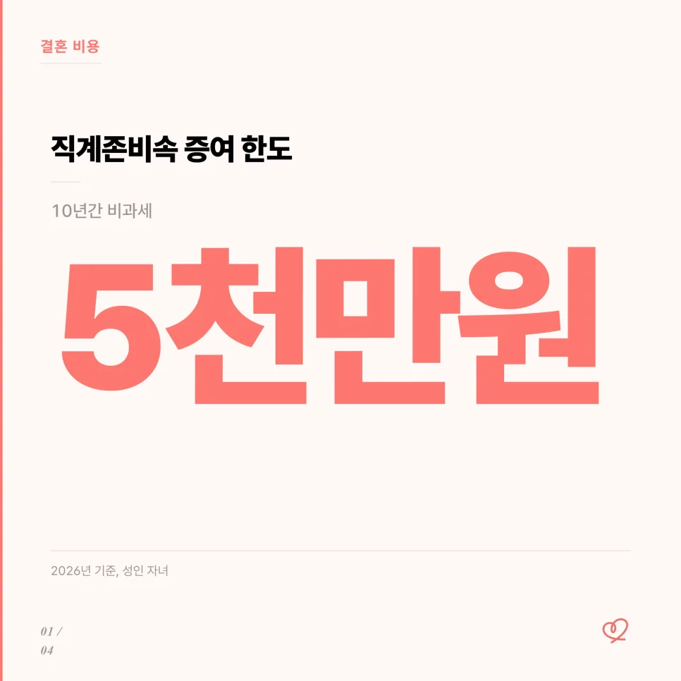 2026년 신혼부부 축의금 증여세, 비과세 한도와 실수 피하는 법 2