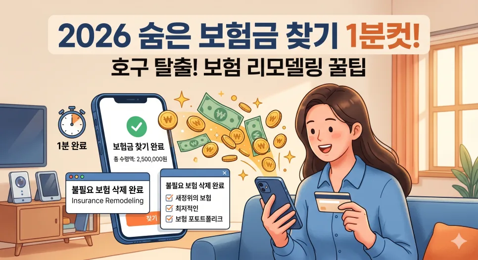 숨은 보험금 2026년 1분컷 조회 & 보험료 절반 줄이는 법 2