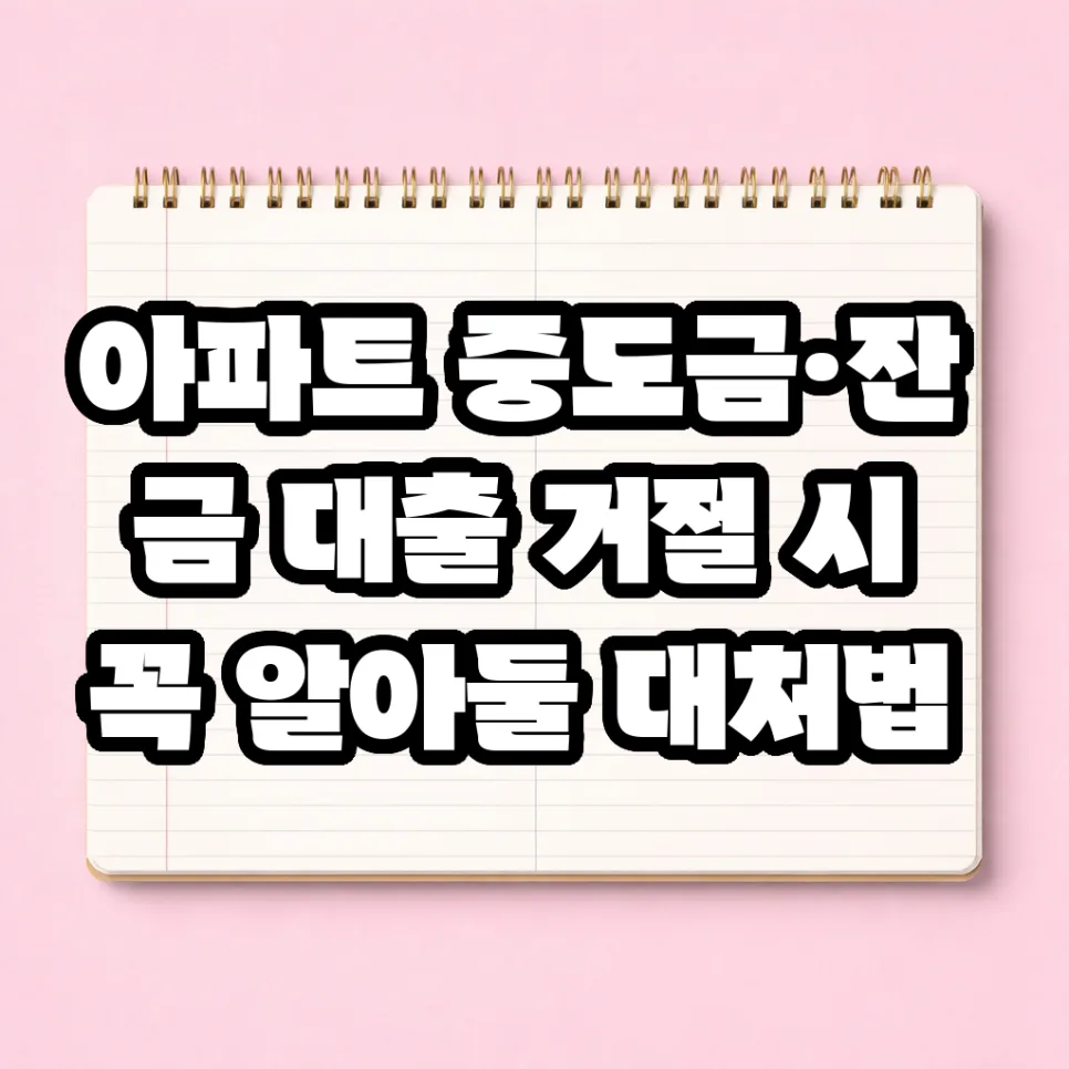 아파트 대출 거절 시 대처법: 계약금 지키는 2026년 전략 — 비즈니스·경제 — fntlem329