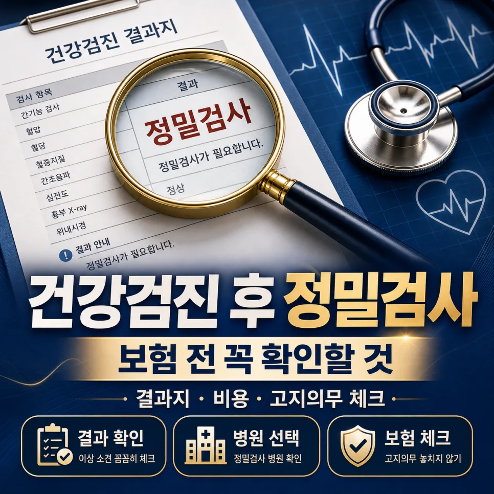 건강검진 결과 이상? 재검사 비용부터 보험 고지 의무까지 2026 총정리