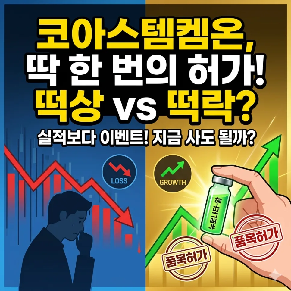 코아스템켐온 주가 전망 2026: 뉴로나타-알 허가 변수 분석