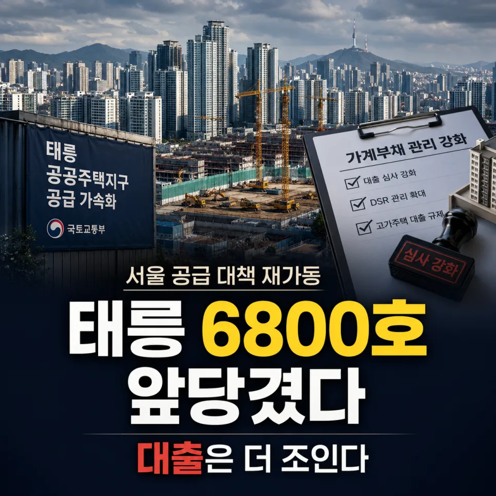 태릉 6800호 공급, 대출 규제 2026년 전망과 실수요자 전략