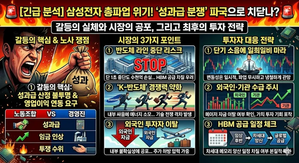 삼성전자 노사 갈등 2026: 총파업 예고, 성과급 쟁점 총정리 2