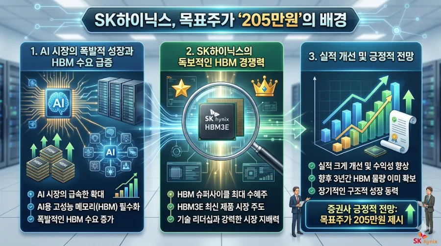 SK하이닉스 목표주가 205만원 돌파 가능성 분석 2026 3