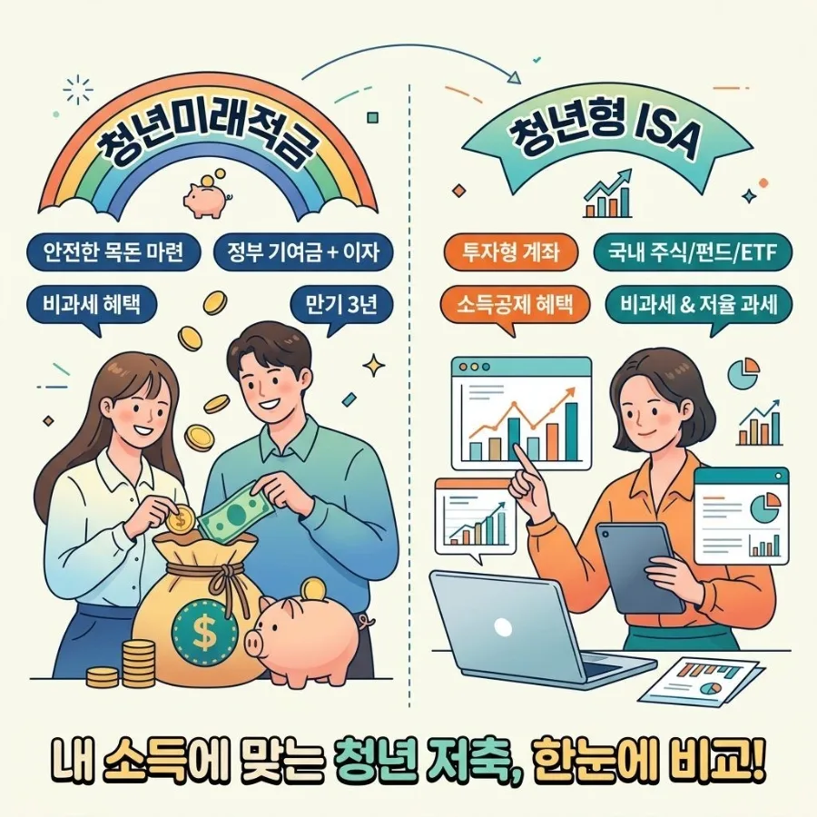 청년미래적금 vs 청년형 ISA 2026년, 절세/목돈 마련 최적의 선택은?