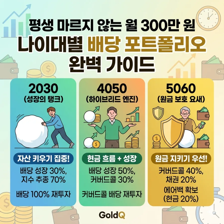월 300만 원 배당 포트폴리오 2026: 나이별 최적 전략