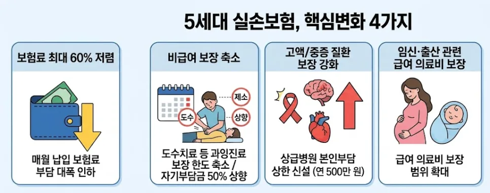 5세대 실손보험 전환 가이드 2026: 보험료 vs 보장 비교 2