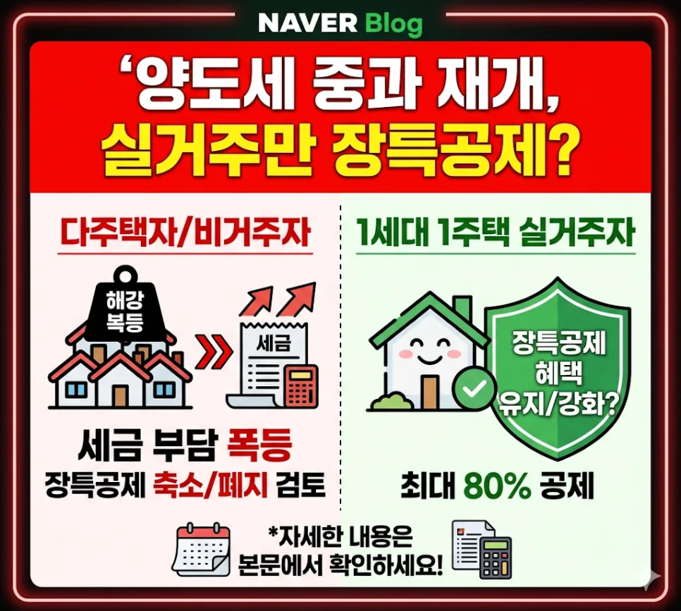 다주택자 양도세 중과 2026년 부활? 실거주 요건 강화 총정리