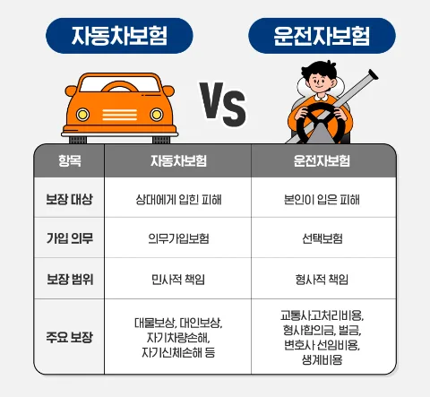 자동차보험 vs 운전자보험 차이점 2026년 완벽 정리 2