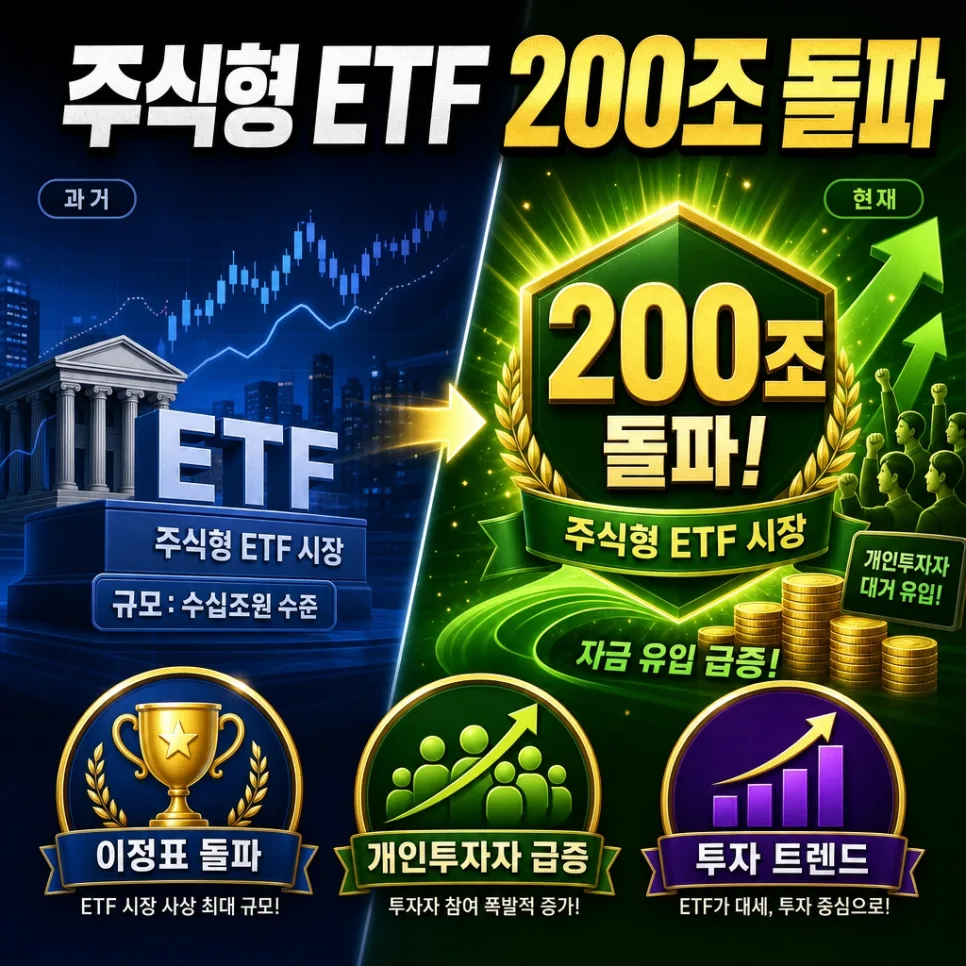 주식형 ETF 200조 시대, 개인 투자자 자금 흐름 변화 2026