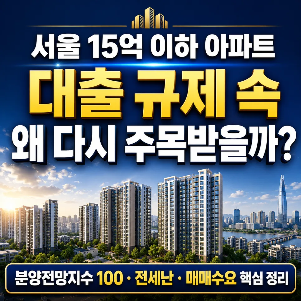 서울 15억 이하 아파트, 대출 규제 속 주목 이유 2026년 전망