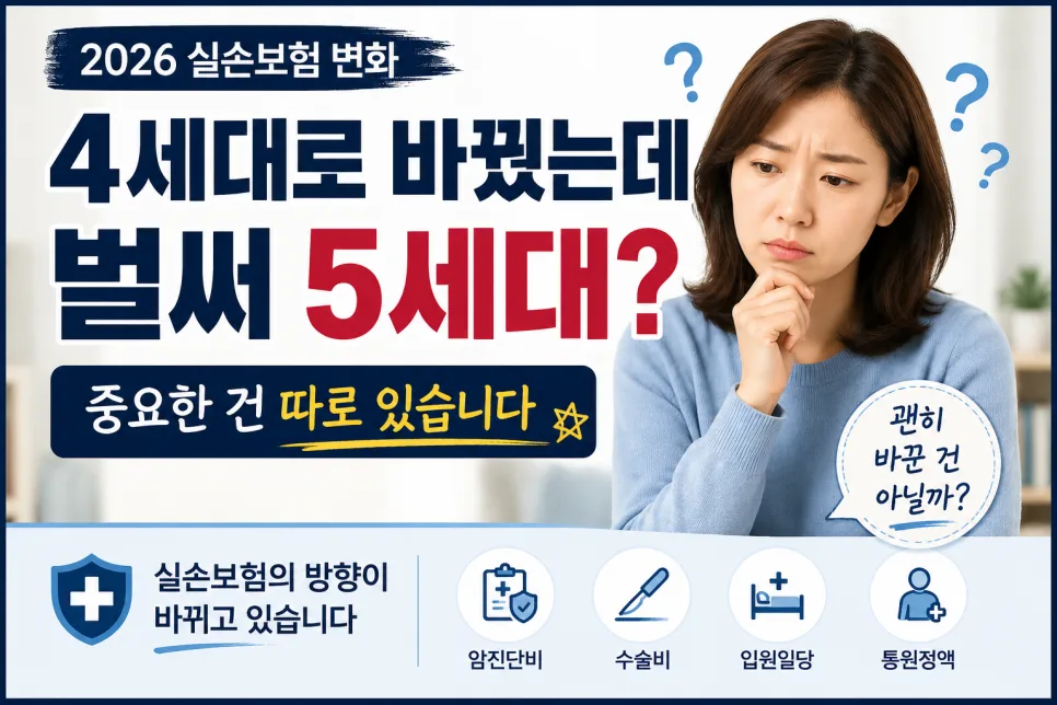 실손보험 4세대 전환 후 5세대 출시, 지금 꼭 알아야 할 3가지 2026