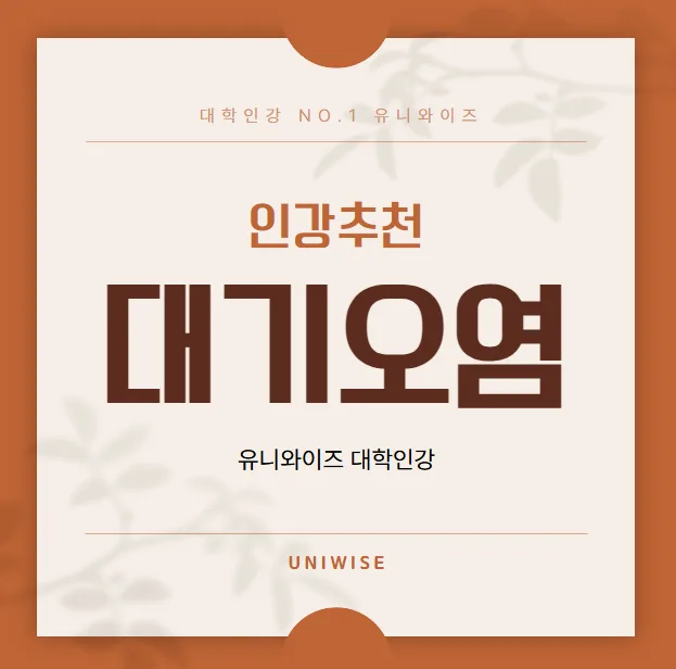 2026년 대기오염 원인과 영향 분석: 유니와이즈 인강으로 완벽 대비 — 건강·의학 — uniwise1