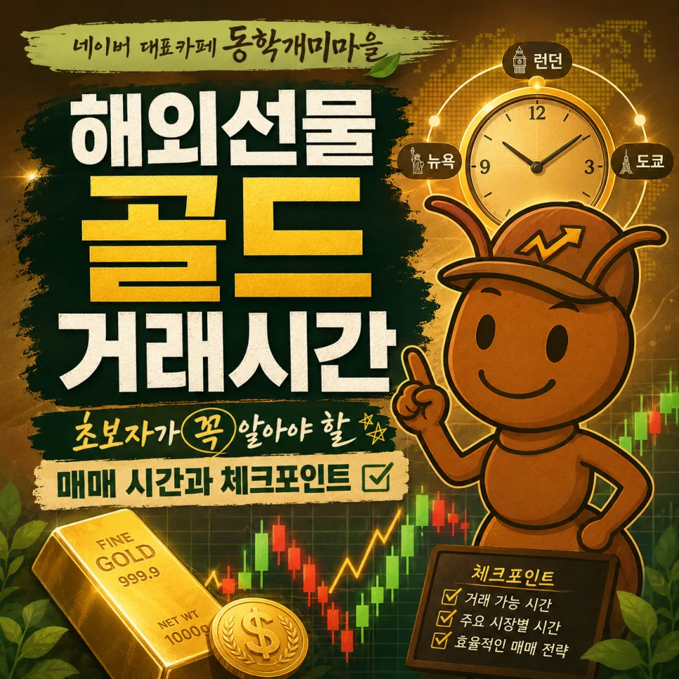 해외선물 골드 거래시간 2026: 초보자를 위한 핵심 매매 전략