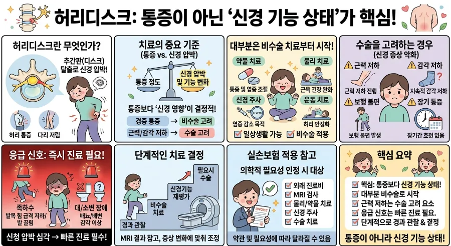 허리디스크 치료 기준과 실손보험 적용법 2026 총정리 — 건강·의학 — ban50007