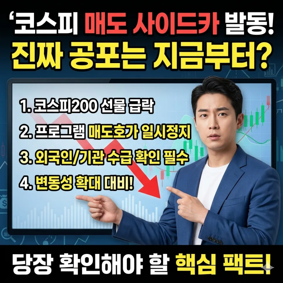 코스피 매도 사이드카 발동, 2026년 투자자가 알아야 할 핵심 대응 전략