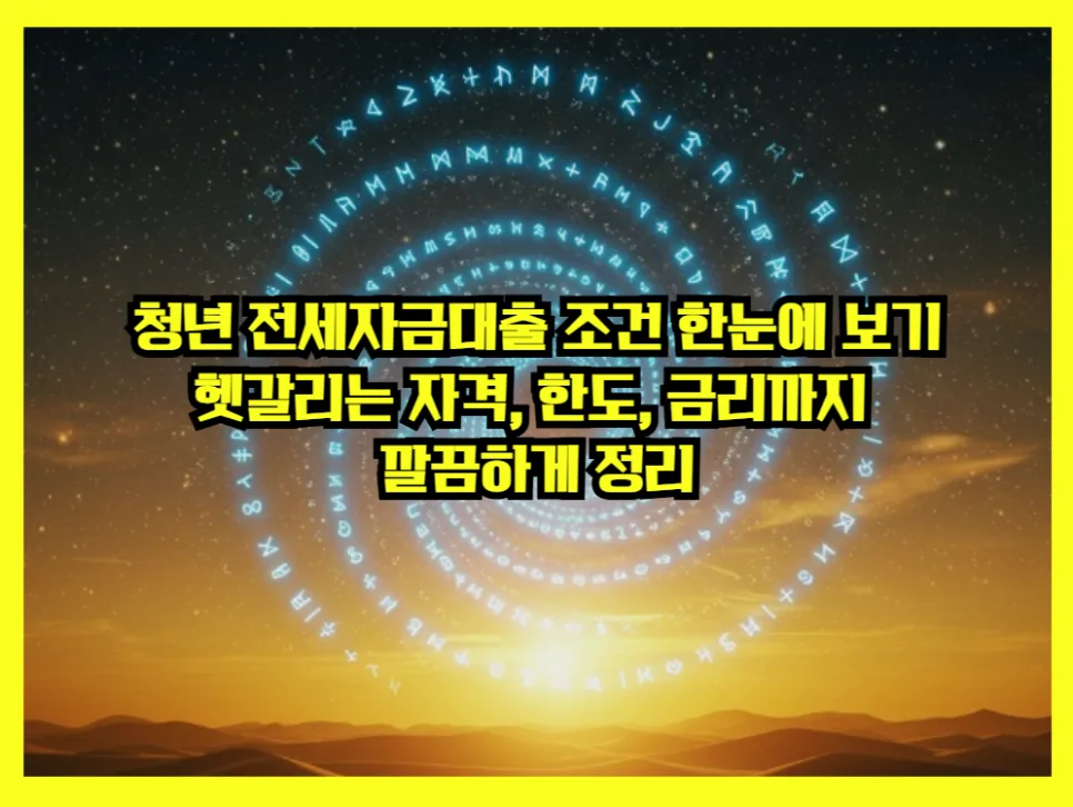 청년 전세자금대출 조건 완벽 정리 (2026년 기준)