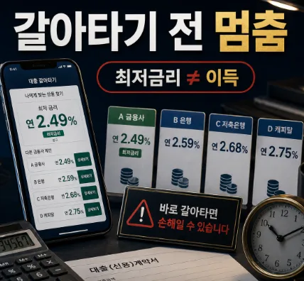 신용대출 갈아타기 2026: 최저금리 함정 피하는 법 5가지 2