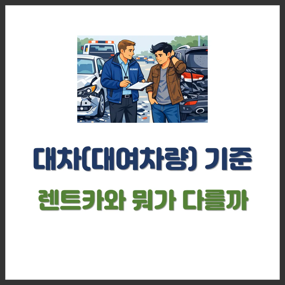 2026년 사고 시 대차 기준: 렌트카와 다른 점 완벽 비교