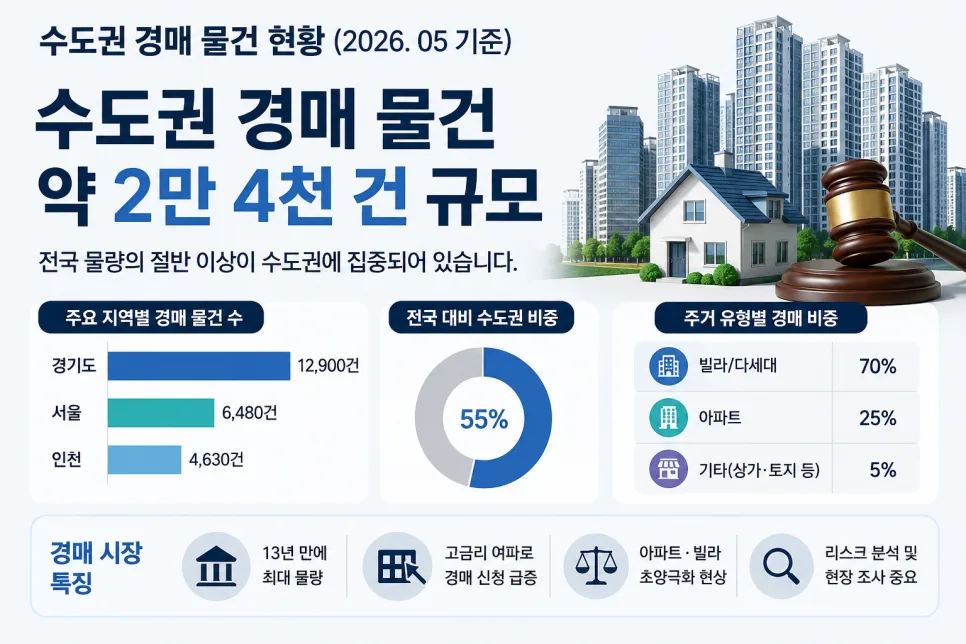부동산 경매 물건 2026년 급증 전망: 수도권 현황 및 투자 전략 2