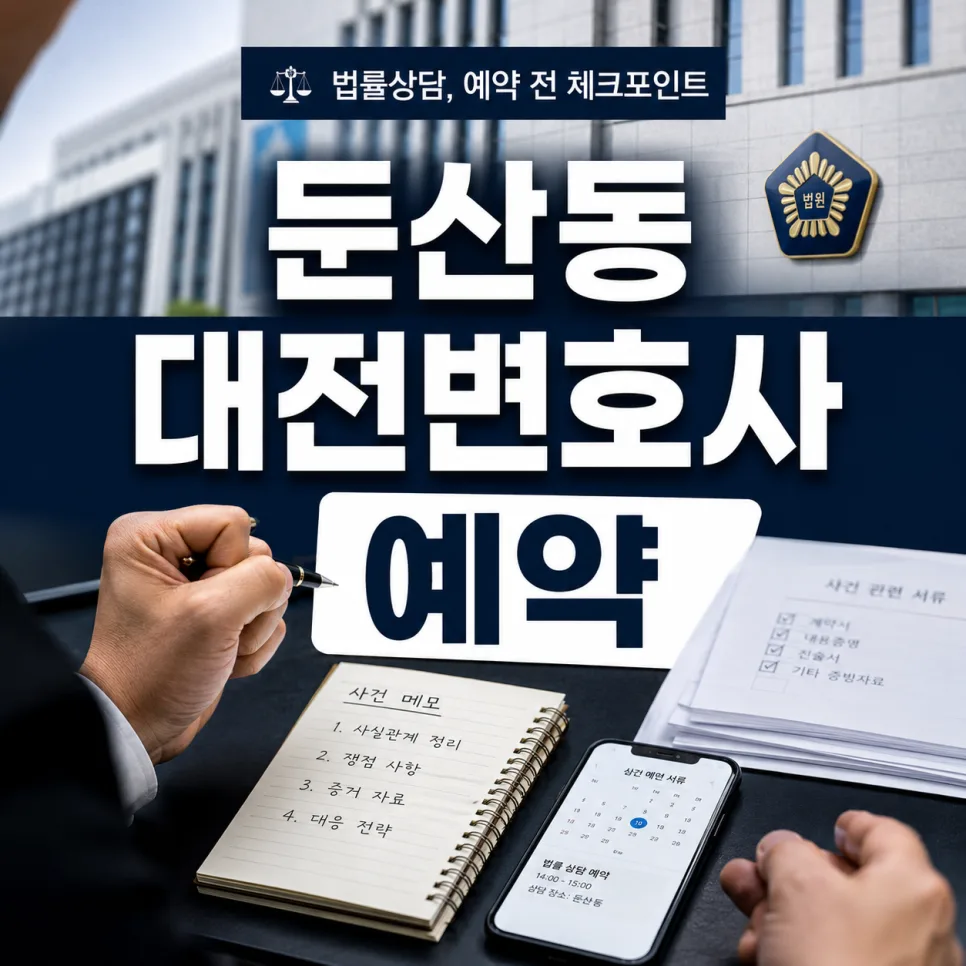 대전 변호사 예약 전 필수 확인사항 2026: 상담 준비 완벽 가이드