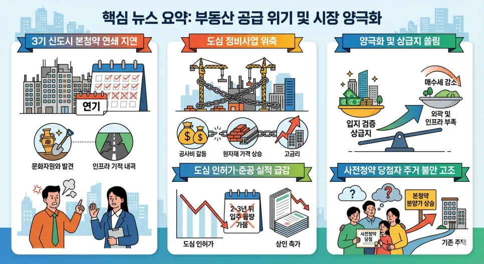 3기 신도시 본청약 지연, 실수요자 대안은? 2026 전망