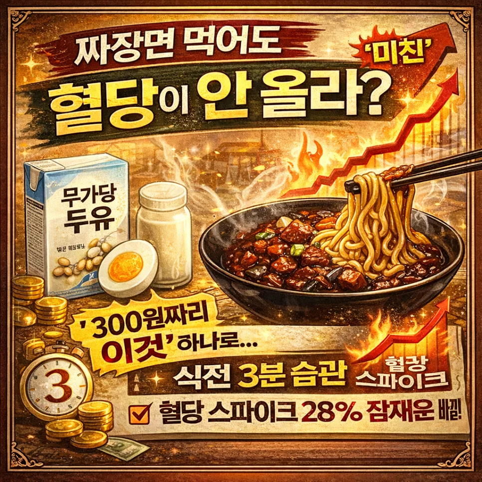 당뇨 환자도 짜장면 즐기는 법: 혈당 스파이크 28% 낮추는 3가지 비결 2026