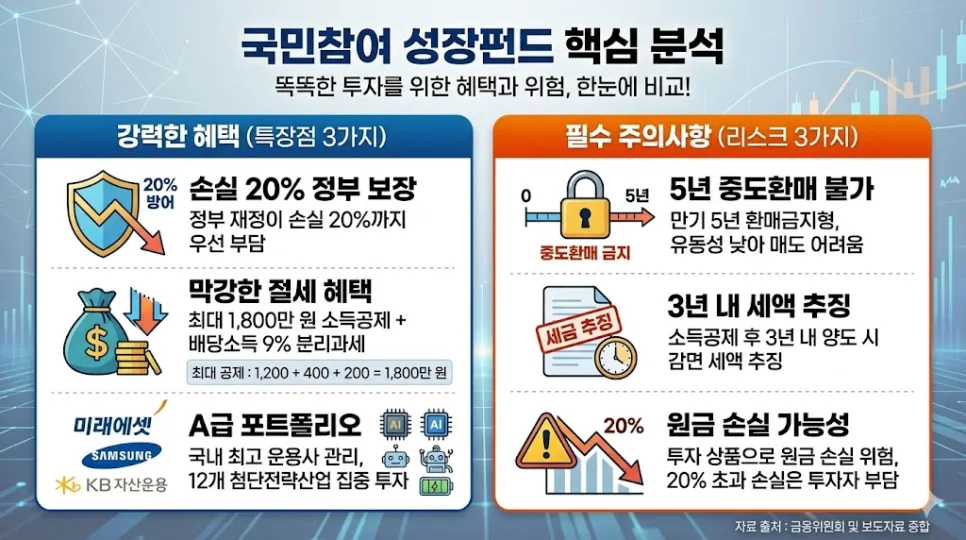 국민참여 성장펀드 2026: 원금 20% 손실 보장 및 소득공제 1,800만원 혜택 총정리 2