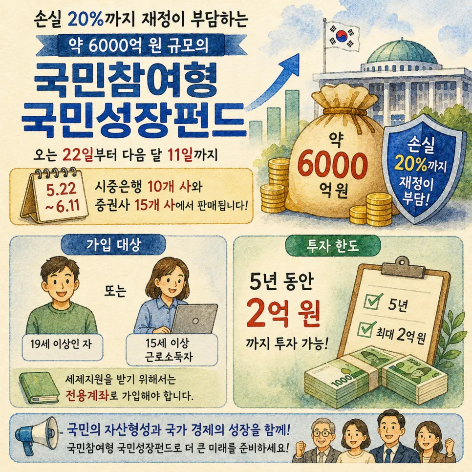 국민성장펀드 2026년 5월 22일 출시: 5년 환매 불가? 핵심 총정리