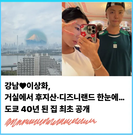 강남 이상화 도쿄 집 2026: 후지산·디즈니랜드 뷰 아파트 최초 공개