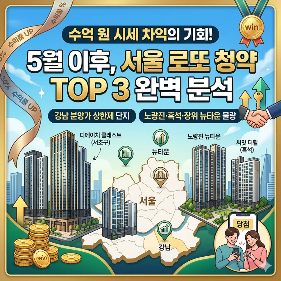 2026년 서울 아파트 분양 로또 단지 TOP 3, 시세 차익 노리는 법