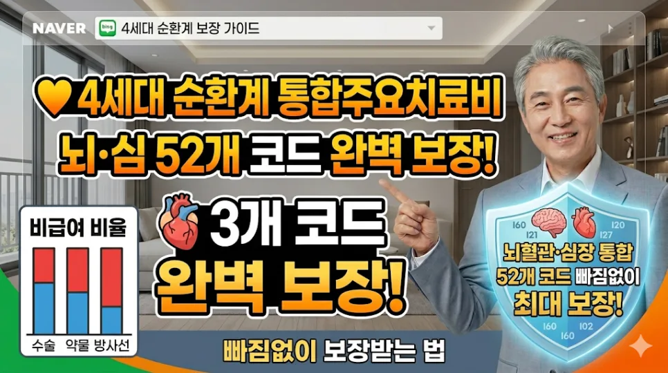 뇌·심장 질환 보장 2026: 4세대 순환계 통합치료비 52개 코드 완벽 분석