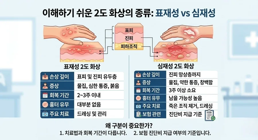 화상 심재성 vs 표재성 구분, 응급실 판정 어려운 이유 2026 2