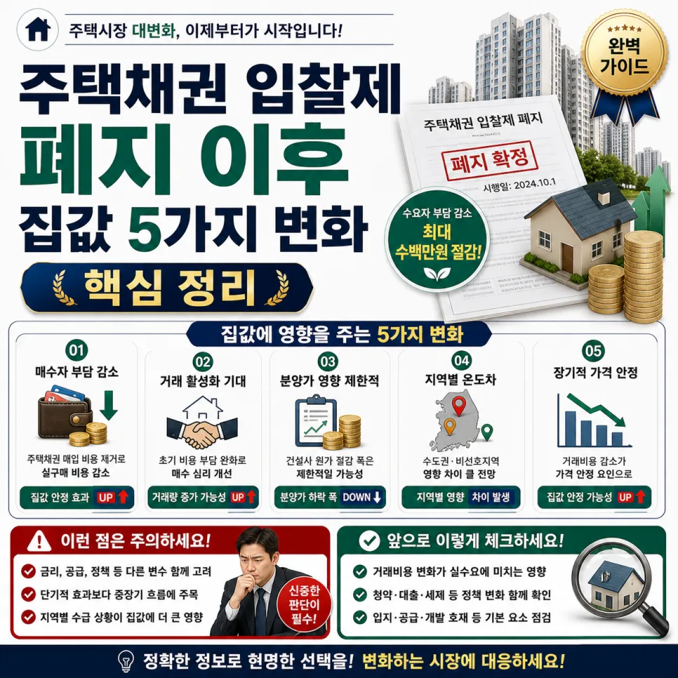 주택채권 입찰제 폐지 후 집값 전망 2026: 5가지 핵심 변화