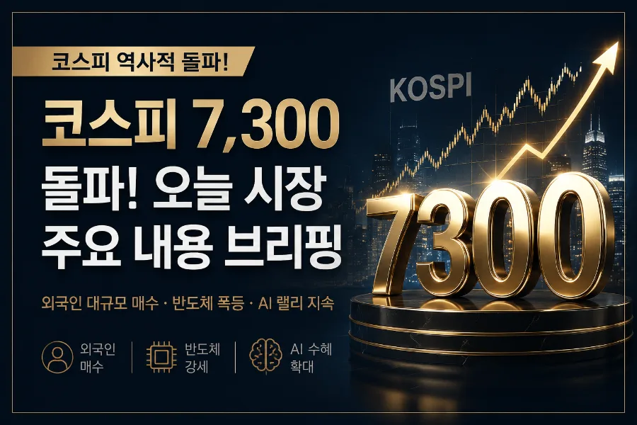 코스피 7300 돌파, AI 반도체 랠리 비결은? 2026년 증시 전망