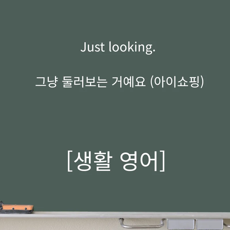쇼핑 시 'Just looking' 활용법: 2026년 아이쇼핑 영어 회화 마스터 — 어학·외국어 — smartony1