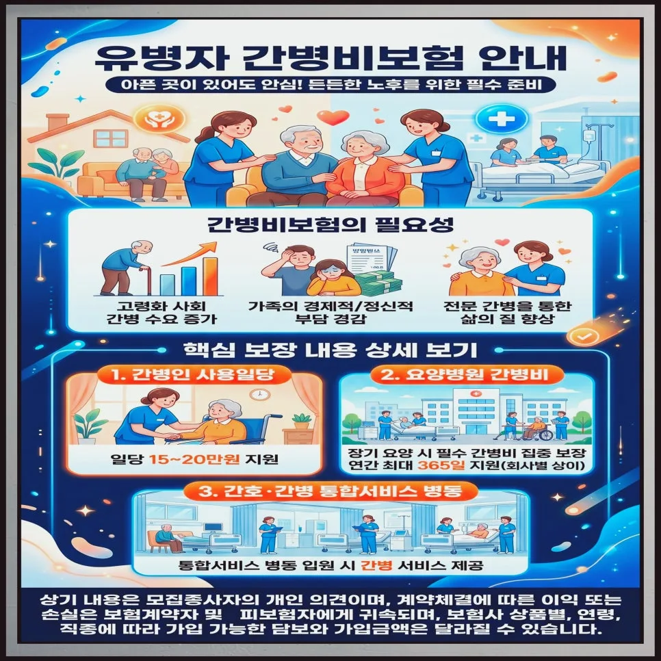 유병자 간병비보험, 2026년 핵심 보장 비교와 가입 전략 2