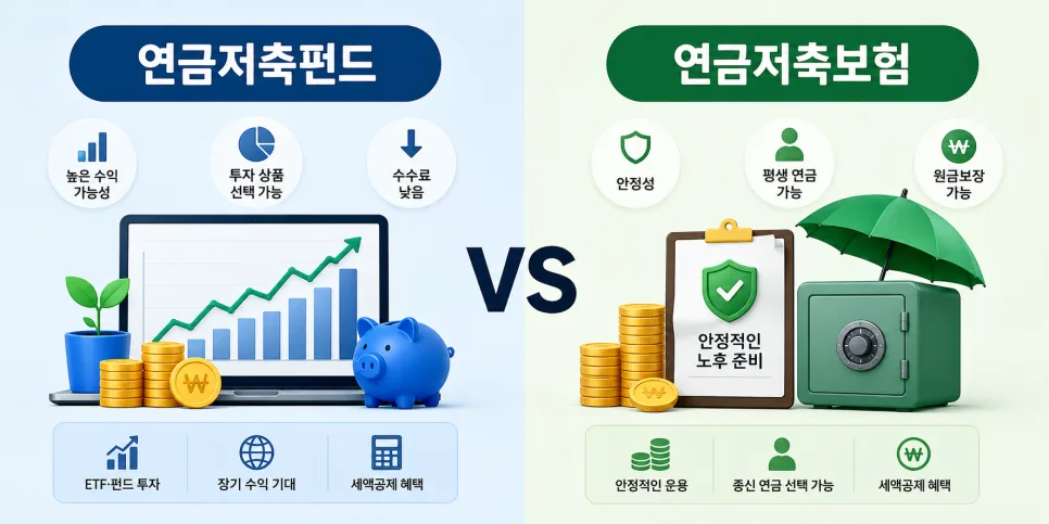 연금저축펀드 vs 보험 2026년 완벽 비교: 세액공제, 수익률, 장단점 총정리