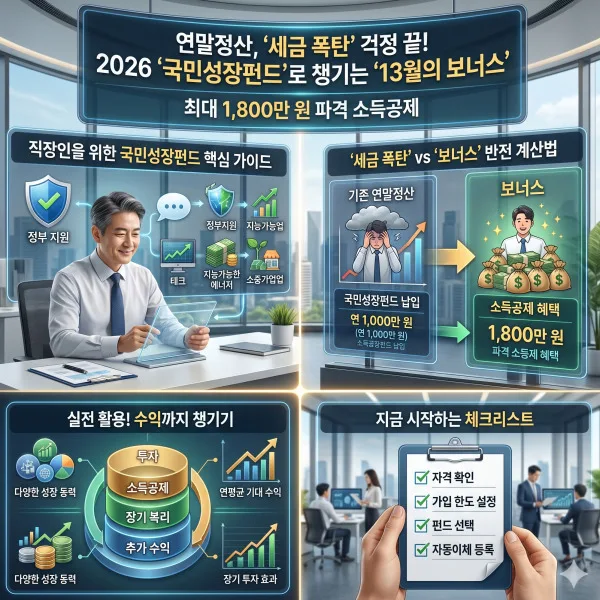 2026년 연말정산 1800만원 소득공제, 국민성장펀드 활용법 총정리