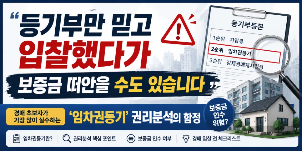 2026년 경매 임차권등기, 등기일 아닌 전입일로 보증금 인수 위험 피하기