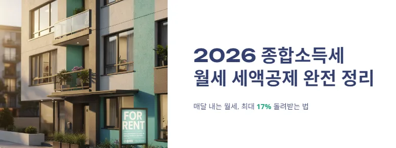 2026년 월세 세액공제, 최대 17% 환급받는 방법 총정리 2