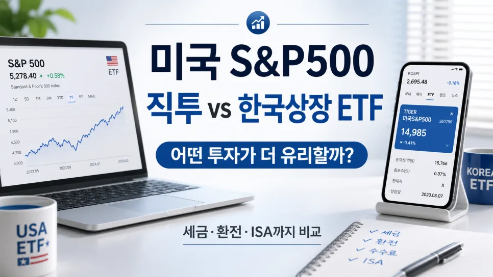 S&P 500 직투 vs 한국 ETF 2026년 비교: 세금·편의성 완벽 분석