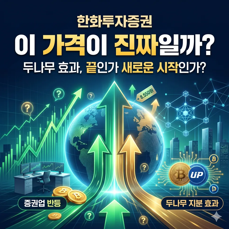 한화투자증권 주가 전망: 두나무 지분 가치와 증권업황 분석 2026